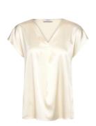 Rosemunde Rwjade Silk Ss Blouse Kräm