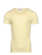 Rosemunde Kids Rkbalta Modal Ss Lace T-Shirt Gul