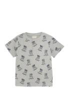Minymo T-Shirt Ss Aop Sweat Grå