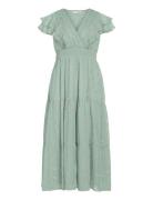 Vila Vikaren C/S Midi Frill Dress/Dc/Ka Grön