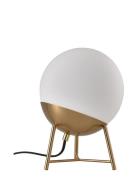 House Nordic Kari - Table Lamp, White Glass, Brass Colored Socket And ...