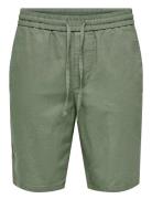 ONLY & SONS Onslinus 0007 Cot Lin Shorts Noos Grön