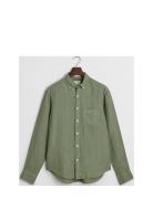 GANT Reg Gmnt Dyed Linen Shirt Grön