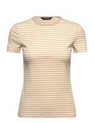 Lauren Ralph Lauren Striped Stretch Cotton Crewneck Tee Gul
