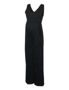 Mamalicious Mlivy Sl Jrs V-Neck Jumpsuit Noos Svart