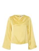 Selected Femme Slfselene Ls Draped Neckline Top B Gul