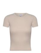 Organic Basics Core Rib Tee Beige