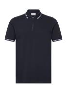 Lindbergh Polo Pique W. Zip Marinblå