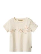 Wheat T-Shirt S/S Print Tessa Kräm