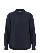 Selected Femme Slfviva Ls Shirt Marinblå