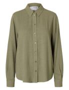 Selected Femme Slfviva Ls Shirt Grön