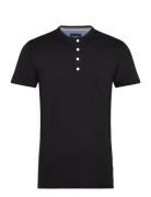 Lindbergh Ribbed Granddad Tee S/S Svart