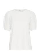 B.young Bysummer Puff Sleeve Tee - Vit