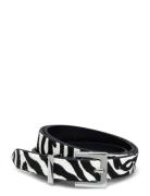 Mango Zebra-Print Fur Belt Svart