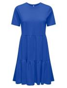 ONLY Onlmay Life S/S Peplum Dress Box Jrs Blå