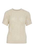 Vila Vicotti S/S O-Neck Knit Top - Noos Beige