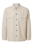 Selected Homme Slh-Leroy Linen Blend Overshirt Ls Noos Beige