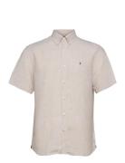 Morris Douglas Linen Ss Shirt-Classic Fit Beige
