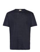 GANT Linen Ss T-Shirt Marinblå