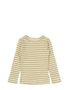 Petit Piao T-Shirt L/S Modal Striped Khaki Green