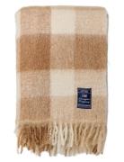 Lexington Home Checked Mohair Mix Throw Beige