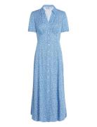Tommy Hilfiger Fluid Viscose S/S Shirt Dress Blå