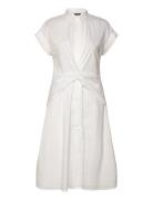 Lauren Ralph Lauren Twist-Front Cotton-Blend Shirtdress Vit