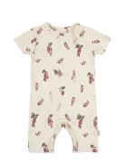Petit Piao Jumpsuit S/S Printed Kräm