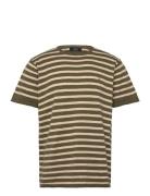 Clean Cut Copenhagen Thomas Knitted Striped T-Shirt Khaki Green