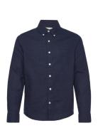 GANT Cotton Linen Bd Ls Shirt Marinblå