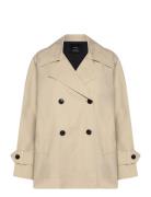 Mango Short Double-Breasted Trench Coat Beige