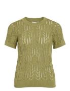 Vila Vicotti S/S O-Neck Knit Top - Noos Khaki Green