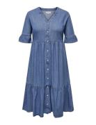 ONLY Carmakoma Carareena Ss Dnm Dress Qyt Blå