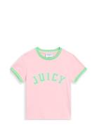 Juicy Couture Collegiate Ringer T-Shirt Rosa