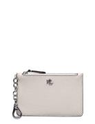 Lauren Ralph Lauren Crosshatch Leather Zip Card Case Kräm