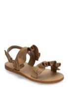 Mango Sandals With Ruffle Straps Brun