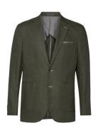 Lindbergh Black Half Lined Linen Blazer Khaki Green