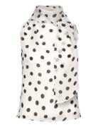 Mango Polka-Dot Wrap-Neck Blouse Vit