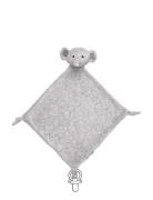 Geggamoja Velour Blanket Yellow Lion Grå