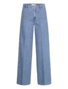 Mango Wide-Leg Jeans With Pockets Blå