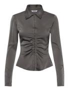 Weekday Long-Sleeved Fitted Satin Shirt Grön