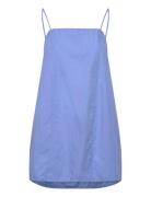 Monki Tie-Back Twill Mini Dress Blå