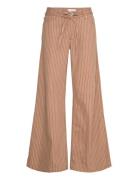 Mango Wide Leg Jeans With Stripes And Belt Brun