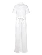 Mango Denim Jumpsuit Belt Vit