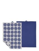 Södahl Tea Towel Bubbles 2 Pcs Marinblå