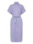 Polo Ralph Lauren Striped Linen Short-Sleeve Shirtdress Blå