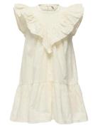 Kids Only Kmgmargot Life S/L Embroidery Dress Wvn Kräm