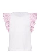 Lindex Top Jersey With Schiffly Sleev Vit