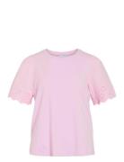 Vila Viceliana O-Neck S/S Top Rosa