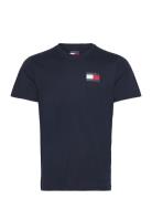 Tommy Jeans Tjm Slim Essential Flag Tee Ext Marinblå